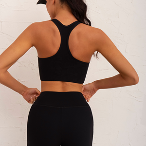 Top Deportivo Acolchado para Mujer, Estilo Beauty Back, para Entrenamiento Activo, Gimnasio, Fitness, Tejido Acanalado, Yoga, Sin Mangas, Cuello en U - Product Image 4