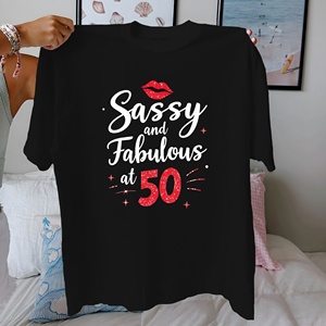 Sassy and Fabulous at 50 t-shirt pour femme en pur coton coupe confortable - Product Image 1
