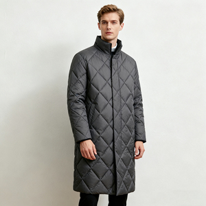 Neohope Vintage Long High Quality Black Polyester Men's Winter Coats 360g <b>Waterproof</b> Breathable Print Zipper <b>Warm</b> Hooded Plus - Product Image 3