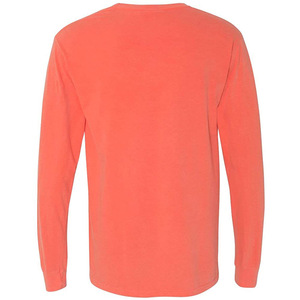 T-shirt de performance à manches longues pour homme en corail avec impression de logo personnalisé – Haut de sport athlétique léger - Product Image 3