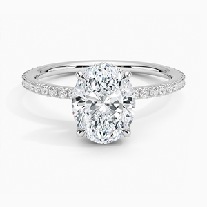 Anillo BOJ 0126 con Corte Ovalado, Plata 925, Anillo Solitario de Lujo con Engaste de Puntas, Diamante de 2ct, Color D, VVS1, Moissanita, Certificado GRA - Product Image 1