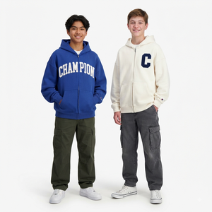 Sweat à capuche zippé en molleton de coton imprimé personnalisé pour jeunes femmes – Confortable, décontracté, style streetwear, vêtement de mode - Product Image 6