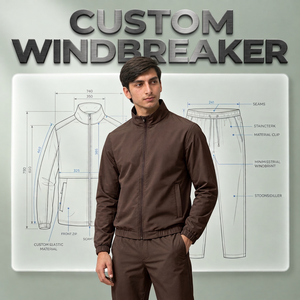 Premium Custom Lightweight Sportswear Windbreaker Set Men Nylon Hoodie Shorts Windproof Outdoor Urban Streetwear - Product Image 3