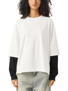 Camiseta de Manga Larga para Hombre, Cuello Redondo, Negra, Corte Regular, Tejido de Punto, 100% Algodón, Color Sólido, Transpirable, Ecológica, de Secado Rápido, 200g - Product Image 4