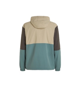 Custom Unisex Winter Half Zip Hooded Windbreaker Jacket Contrast Panel Design Wholesale Color Block <b>Pullover</b> Front Casual - Product Image 4