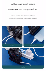 GongTian F95S Bladeless Rechargeable <b>Handheld</b> <b>Fan</b> with Brushless Motor and Low Noise - Product Image 4