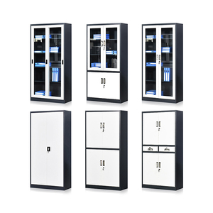Armoire de rangement industrielle en acier avec <span class=keywords><strong>porte</strong></span> vitrée et serrure, pour documents et matériel de bureau - Product Image 4