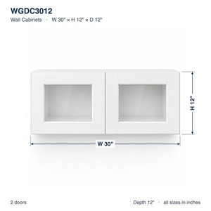 ตู้ติดผนังบานกระจกขนาด 30 x 12 นิ้ว สีขาวสไตล์เชคเกอร์ ประกอบเอง (RTA) ขายส่งจากโรงงานเวียดนามโดยตรง - Product Image 6