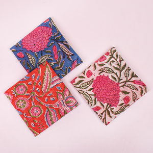 Summer Wrap Hand Drawn Cotton <b>Square</b> <b>Scarf</b> Floral Pattern Vintage Style Skin Friendly Unisex Bandana - Product Image 3