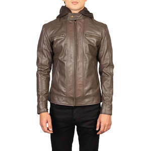 Chaqueta Bomber Vintage de Piel de Vaca Marrón para Hombre, Corte Holgado, con Cierre, Impermeable, Resistente al Viento, Transpirable, Informal de Invierno - Product Image 5