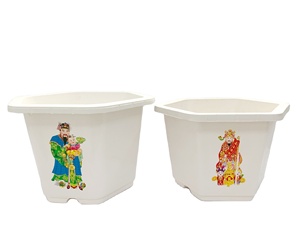 Pot de fleur de bénédiction en forme d'hexagone utilisé avec fleur/plante verte en plastique blanc sac en nylon de sol classique ou boîte en carton non revêtue - Product Image 2