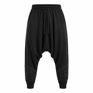 Men's Customized Color <b>Drop</b> <b>Crotch</b> Baggy <b>Jogger</b> Sweatpants 100% Cotton Fabric Eco-Friendly Heavyweight Formal Drawstring Closure - Product Image 1