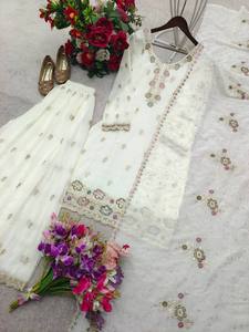 Launching New Design Trending Satin Silk Top Palazzo dupatta Reddy To Wear Look Designs - Product Image 5