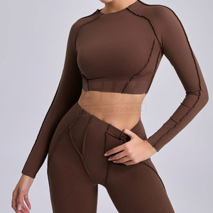Haut de yoga pour femme, style tendance, en Spandex/Nylon, léger, respirant, séchage rapide, avec logo frontal, idéal pour la gym et le fitness – Nouvelle collection, vente flash - Product Image 3