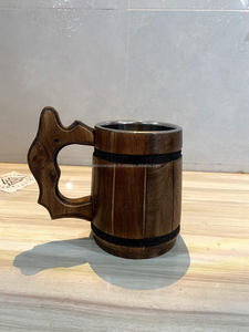 Vaso de Cerveza de Madera Maciza Natural con Acabado Pulido, OEM/ODM Disponible - Product Image 6