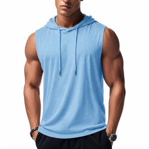 Sudadera con Capucha sin Mangas para Hombre, de Algodón Premium, para Entrenamiento, Marca Privada, Fabricante OEM ODM - Product Image 2