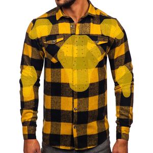 Fully Lining Motorcycle Yellow Shirt <b>Flannel</b> Cotton Rider <b>Jacket</b> Made CE Amour Motorbike Motorcycle <b>Flannel</b> Lumberjack Shirt - Product Image 1