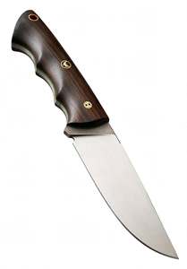 Cuchillo de hoja fija artesanal de acero satinado con punta de gota y mango de nogal natural/madera de palisandro, para bricolaje y OEM - Product Image 4