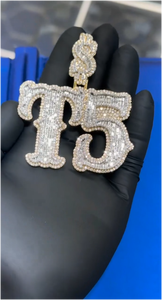 Pendentif Lettre/Numéro Hip Hop en Moissanite, Argent 925, Diamant VVS Iced Out, Pendentif Moissanite Personnalisé - Product Image 4