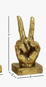 รูปปั้นท่าทางมือสีทองสุดหรู รูปปั้นสัญลักษณ์สันติภาพ ของตกแต่งโต๊ะ ของประดับตกแต่งบ้านสไตล์โมเดิร์น ขายส่ง - Product Image 2