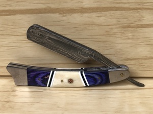 Navaja de Afeitar Recta de Acero de Damasco Hecha a Mano y Personalizada para Afeitado en Húmedo - Product Image 3