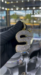 Colgante de Moissanita de Plata de Ley 925 Chapado en Oro de Lujo con Letra Inicial Personalizada, Joyería Hip Hop para Raperos, Uso Diario Unisex, Certificado GRA - Product Image 2