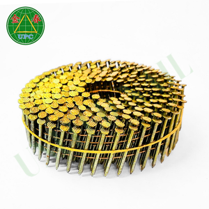 Clavos en rollo para paletas OEM de 1-1/4 pulgadas, 14000 unidades, alambre de acero con vástago anillado chapado en amarillo para paletas de madera de 1.9 pulgadas con longitud personalizada - Product Image 5
