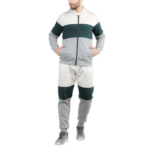 Men's Color Blocking Tracksuit Full <b>Zip</b> <b>Hooded</b> Casual Regular Fit Polyester Cotton Autumn Wear With Side Pockets - Product Image 4