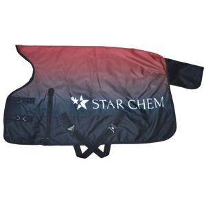 Star Chem Horse Turnout <b>Rug</b> with Full Neck Cover Ombre Red Black Design <b>Waterproof</b> <b>Outdoor</b> Equestrian Blanket - Product Image 3