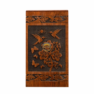 Urne funéraire artisanale en forme de vague de fleurs et urne funéraire en bois naturel avec époxy noir, boîte à cendres artistique pour commémoration funéraire par AYAANS - Product Image 1