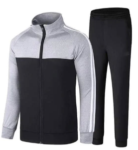 <b>Men</b> Winter Washed Color Block Full Zip Tracksuit Jogger Set with Contrast <b>Track</b> <b>Jacket</b> and Pants <b>for</b> Gym Running Casual Wear - Product Image 2