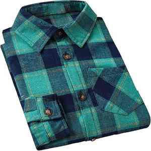 Camisa de franela de algodón de primera calidad, extra suave, con doble cepillado, a cuadros, para un confort en climas fríos. - Product Image 4