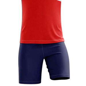 Tenues de football bicolores asymétriques, maillot à col rond et short unisexe, séchage rapide, polyester écologique, uniforme de football par sublimation, personnalisable - Product Image 5