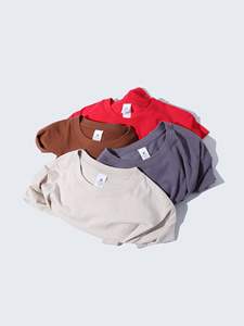 T-shirt noir uni de haute qualité 230 GSM avec logo personnalisé pour homme, t-shirt en coton respirant surdimensionné pour streetwear décontracté - Product Image 4