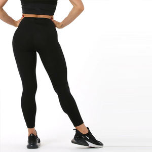 Leggings Negros de Cintura Alta, Térmicos, Sin Costuras, Casuales, Elásticos, de Punto, Spandex, Nailon, para Todas las Temporadas - Product Image 2