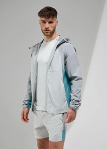 Men's Hooded Windbreaker <b>Jacket</b> Color Blocking Zipper Closure Sporty Outdoor Wear Spring Polyester Material - Product Image 1
