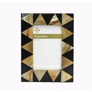 Curio Craft Modern MDF Bone Eco-Friendly Photo <b>Frame</b> Rectangle Vertical Handmade Tabletop Decorative <b>Picture</b> <b>Frame</b> Black Gold - Product Image 3