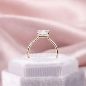 Bague AMBER JEWELS T-1515 unisexe en or jaune 18 carats massif plaqué rhodium avec pierre naturelle sertie à griffes, forme géométrique, certifiée IGI - Product Image 1