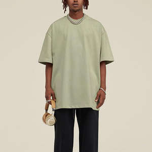 Camiseta Oversize de Corte Cuadrado para Hombre, de Algodón Grueso y Liso - Product Image 3