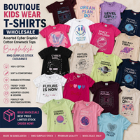 Lots de vêtements en stock : T-shirts d'été pour enfants (garçons et filles), décontractés à manches courtes, liquidation d'entrepôt