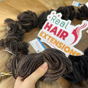 Extensiones de cabello de trama atadas a mano rectas de color vietnamita 100% suaves y sedosas Larga vida útil Grande en stock - Product Image 3
