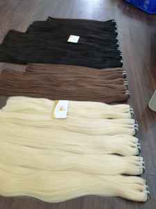 Extensions de cheveux Remy vietnamiens 100% naturels, noirs/bruns, qualité supérieure, cuticules alignées, longueur 8''-32'', double trame, effet peau - Product Image 5