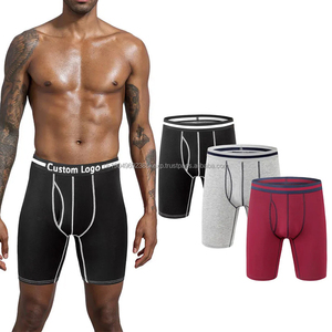 Usine mi-hauteur Stretch grande taille bambou micromodal marque personnalisée logo coton Boxer hommes sous-vêtements DDP expédition - Product Image 1