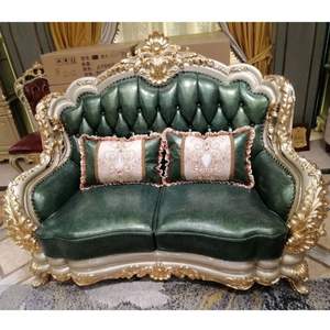 Sofá Seccional en Forma de L de Madera Maciza Tallada Verde Langham de Lujo en Oferta, Muebles Europeos de Diseño para Sala de Estar y Hotel - Product Image 5