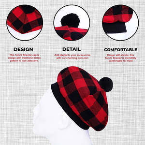 Gorro Escocés Personalizado Tam o' Shanter Rob Roy Tartan con Pompón, Gorro de Lana de las Tierras Altas al por Mayor - Product Image 6