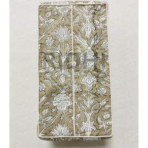 Ridhi <b>Floral</b> Warm Stone Brown Cotton Tissue <b>Box</b> Cover Ruffle Hand Block Print Decorative Napkin Holder Reusable Hotel Home Decor - Product Image 5