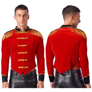 <b>Mens</b> Circus Ringmaster Costume Halloween Cosplay Costume <b>Velvet</b> <b>Jacket</b> Coat For Role Playing Theme Party Stage Performance - Product Image 4