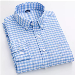Chemise de travail à manches longues pour homme, coupe classique, couleur unie, tissu tissé 100% coton, vert, vêtements décontractés - Product Image 5