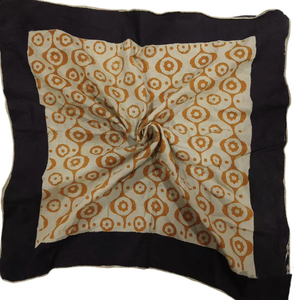 ผ้าพันคอผ้าฝ้ายทำมือลายพิมพ์บล็อกลายดอกไม้สไตล์ชาติพันธุ์  ชุดผ้าพันคอและผ้าผูกคอ  เนื้อผ้านุ่มสบายผิว เหมาะสำหรับฤดูร้อน ของขวัญวันวาเลนไทน์ - Product Image 3