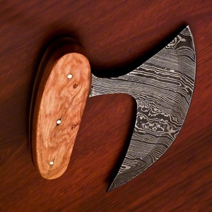 Couteau Ullu forgé à la main sur mesure en acier Damas avec manche en bois et étui en cuir, écologique, ambidextre, moderne, lame de 4-5,9 pouces, 3,0 mm - Product Image 2